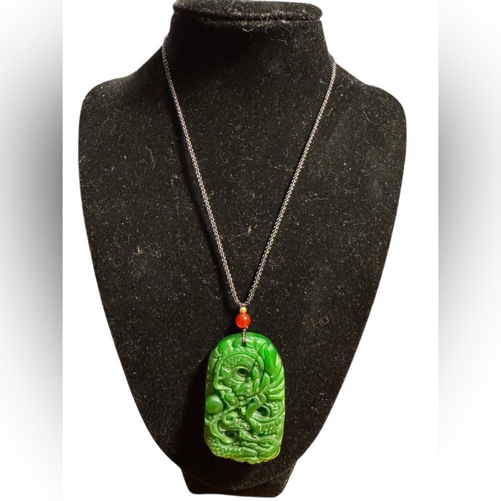 Green and Red dragon Pendant adjustable Necklace